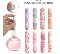 1/4/8 pièces Bouteille de parfum à spray imprimée de fleurs, bouteille de parfum réutilisable à remplissage par le bas, mini bouteille de cosmétiques, parfum, outil d'emballage Pure Dew, cadeaux d'ann