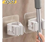 1/4/8 pièces Support de balai avec crochets, Porte-balai mural, Organisateur de balai en plastique, Convient pour la chambre, le jardin, la salle de bain, la maison, le dortoir, gain de place, décorat