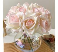 1/4/9/11 pièces Fleurs artificielles en soie rose, fleurs décoratives hydratantes pour la photographie de mariage, décoration de maison, jardin, balcon, table, bouquet de roses en latex, pack de fête 
