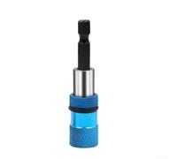 1/4" Hexagonal Bit-Holder Rallonge 66mm 1/4" Hexagonal (Bleu) | Profondeur de vis réglable, acier inoxydable, arbre plaqué nickel, longueur de 66 mm, guide droit