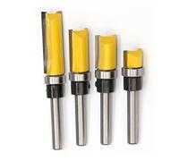 1/4 pièces 1/4in tige modèle garniture charnière mortaisage routeur peu droite fraise tondeuse nettoyage affleurant garniture Tenon Cutter for le travail du bois(4PCS)
