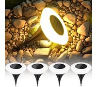 1/4 pièces lumières extérieures solaires 14LED lampe de pelouse étanche, 360 ° Éclairage au sol pour jardin, cour, allée, Patio, Camping, décor d'été