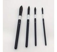 1/4 pièces Set de pinceaux d'art professionnel, pinceaux à poils de nylon en forme de langue de chat, pinceaux de précision pour la calligraphie, l'encre chinoise, l'aquarelle, la peinture à l'huile e