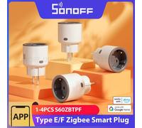 SONOFF S60ZBTPF Zigbee Smart Plug (Requires Zigbee Gateway) - Remote Control, Energy Monitoring, Timer Schedules, Overload Protection, Zigbee Repeater, Compatible with eWeLink App