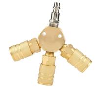 1/4 Raccord Rapide Connecteur à Trois Voies, Métal pour Tuyau | Joint Multi-usage, Résistant aux Chocs, pour Robinet Ancien, Jardinage à Domicile, Couleur Or