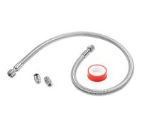 1/4" X 40" Flexible Compressor Jumper Hose -Corrugated Stainless Core, Braided Cover, 870 PSI, 1/4" NPT Swivel Male Ends