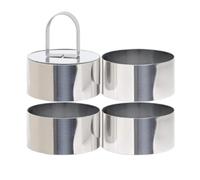 1/4Pcs En Acier Inoxydable Mousse Gâteau Anneau Moules avec Plaque De Presse, Multi-Forme Pâtisserie Anneaux De Cuisson pour La Cuisson À La Maison