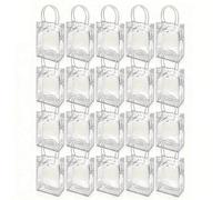 1/5/10/20/30/40/50pcs Sacs cabas transparents en PVC avec poignées, réutilisables, imperméables, résistants aux taches, parfaits pour les vacances, les cadeaux de fête, les courses et l'emballage des 