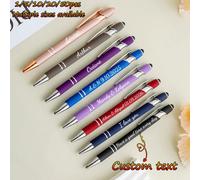 1/5/10/20/30/50 pièces Stylo stylet personnalisé avec texte/logo, stylo à bille en métal, stylo pour écran tactile, texte gravé, cadeau de mariage personnalisé, stylo de motivation, stylo d'incitation
