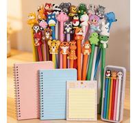 1/5/10/20 pièces Stylos neutres de style dessin animé mignon, couleur aléatoire, encre noire 0,5 mm, stylos gel à écriture fluide, capuchons de stylo animal créatif, convient pour les fournitures de b