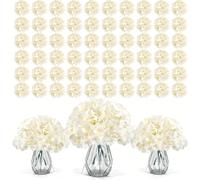 1/5/10/25/45 pièces Fleurs d'hortensia artificielles, hortensia artificiel blanc avec tige et tête de fleur, convient pour la maison, le mariage, la décoration de fête, la décoration de couronne, la d