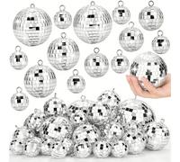 1/5/10 pièces Décorations boule disco, Mini pendentif boule disco argentée, Boule à facettes réfléchissante pour décoration de gâteau, Fournitures pour fête disco des années 70, Décorations pour fêtes