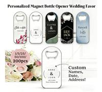 1/5/25/50/100/200pcs Ouvre-bouteille magnétique personnalisé pour mariage, cadeau pour invités, cadeau de mariage, cadeau pour elle, ouvre-bouteille de réfrigérateur personnalisé, ouvre-bouteille, car