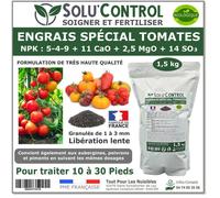 1,5 kg d' Engrais Spécial Tomates, Aubergines, Poivrons, Piments - SoluControl - Formulation haute qualité Organo-Minerale - UAB