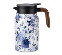 1,5 L Théière Isotherme, Théière Vintage Isolée à Motif Floral, Carafe Café Isotherme en Acier Inoxydable 316, Flacon Thermos avec Passoire à Thé, Pichet Isotherme pour Thé, Eau, Café