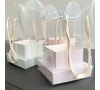 1/5 pièces, Boîte à fleurs à la main, Boîte d'emballage de fleurs transparente et imperméable, Sac fourre-tout à fleurs, Boîte d'arrangement floral, Boîte à fleurs pour la Fête des Mères, Fournitures 