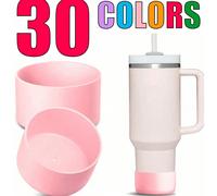 1/5 pièces Protecteurs de fond de gobelet colorés, design de botte de tasse ronde unie, 2/3/10/20 pièces Manchons en silicone flexibles et imperméables, s'adapte aux bases de bouteilles de 2,83-2,95 p