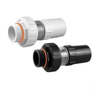 1.5in ABS Pool Filter Union Transparent Sight Glass(Black+White) | pour Clear sight glass, monitors water flow, prevents clogs, fits 1.5in pipes, pool maintenance essential