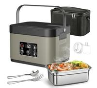 1.5L Rechargeable Lunch Box Chauffante Electrique Gamelle Chauffante, Chauffe-Repas Boite Repas Isotherme pour le Travail Voyage de Voiture de Bureau Bureau Ecole