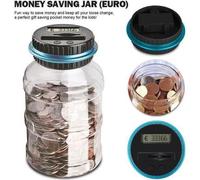 1.5L Tirelire Compteur Numerique Electronique Numerique LCD Comptage Piece Tirelire Economie Jar Coins Boite De Rangement Pour