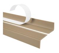 1,5m profilé d'escalier nez de marche adhésif antidérapant PVC beige ND, 40 x 25 mm