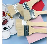 1/5pcs Ensemble de pinceaux en bois, pinceau plat | Avec manche en bois et virole en métal - Polyvalent, convient pour l'art, l'artisanat, la peinture, la peinture, l'application de colle - Utilisatio