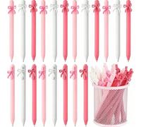 1/6/12/18 pièces Stylos à bille avec nœud rose, cadeau de rentrée scolaire pour les enseignantes et les étudiantes, convient pour les fêtes de filles, les fêtes d'anniversaire scolaires, les fournitur