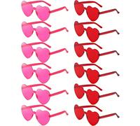 1/6/12/20 paires de lunettes de fête en forme de cœur, lunettes décoratives amusantes sans monture de couleur bonbon en forme de cœur, cadeaux pour hommes et femmes 12 pièces,20 pièces,6 piècesPC