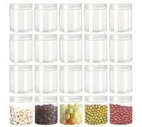 1/6/12/24 pièces Bocaux en plastique transparents avec couvercles, boîtes de rangement en plastique, bocaux en plastique style Mason, récipients ronds réutilisables et rechargeables, conviennent pour 