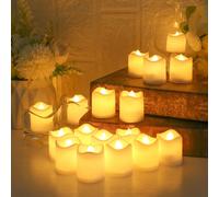 1/6/12/24 pièces Bougies LED sans flamme de couleur chaude, bougies en cire réalistes alimentées par batterie, blanc chaud pour mariage, Noël, dîner romantique, décoration de la Saint-Valentin Taille 