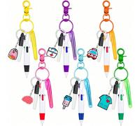 1/6 set Mini surligneurs infirmiers pour porte-badge, comprenant 1 surligneur, 1 marqueur permanent et 1 stylo à bille rétractable avec 1 porte-clés infirmier. Rentrée scolaire PC
