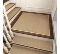 1/7/15 pièces de Patins d'escalier antidérapants, tapis d'escalier à dos en caoutchouc pour marches, escaliers en bois - Réduction du bruit, en matériau de lin, convient aux personnes âgées, aux enfan
