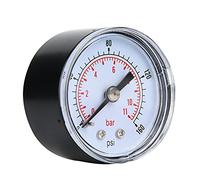 1/8" BSPT, facile à installer, lectures numériques claires, manomètre mécanique, mesure précise pour l'usine en acier inoxydable pour des lectures numériques claires.(0-160psi, 0-11bar)