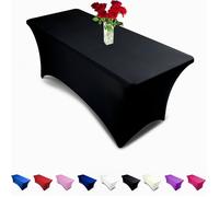 1 8 m rectangulaire Stretch Nappe - Spandex Ajustement serré Table Cover-DJ fournisseurs Les Salons Noir