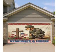1,8 x 4 m 250e anniversaire Golden Retriever Porte de Garage Couverture Couverture 4 juillet Jour commémoratif Porche Intérieur Extérieur Art Mural Décor Photographie Patriotique Photo Fond Suspendu