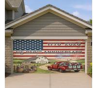 1,8 x 4 m 250e anniversaire mouton porte de garage couverture couverture couverture 4 juillet indépendance impression art mural intérieur extérieur décoration rustique photographie fond photo à