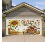 1,8 x 4 m Aquarelle Automne Labradoodle Chien Garage Porte Bannière Couverture Bannière Couverture Automne Vélo Tournesol Bain Intérieur Extérieur Art Mural Décor Cool Photographie Fond Photo À