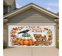 1,8 x 4 m Aquarelle Automne Norfolk Terrier Chien Garage Porte Bannière Couverture Couverture Couverture Automne Citrouille Livre Porche Intérieur Extérieur Art Decal Décor Cool Photographie Fond