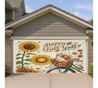 1,8 x 4 m Aquarelle Automne Pékinois Chien Garage Porte Bannière Couverture Bannière Couverture Automne Vélo Tournesol Bain Intérieur Extérieur Art Mural Décoration Cool Photographie Fond Photo À