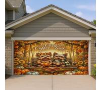 1,8 x 4 m - Bannière de porte de garage - Motif Yorkshire d'automne - Pour intérieur et extérieur - Décoration murale - Photographie cool - Fond photo à suspendre