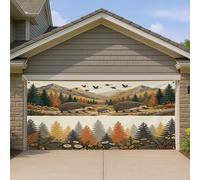 1,8 x 4 m Cabine Automne Hérisson Garage Porte Bannière Couverture Couverture Automne Nature Woodland Wildlife Bain Intérieur Extérieur Décoration Murale Décoration Photo de Chasse Photo Fond Suspendu