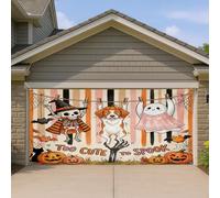1,8 x 4 m Funky Halloween Bretagne Chien Garage Porte Bannière Couverture Fun Fantôme Squelette Bain Intérieur Extérieur Décoration Murale Décoration Spooky Photographie Fond Photo à Suspendre