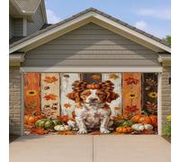 1,8 x 4 m rustique automne bretagne chien bretagne couverture de porte de garage couverture couverture de porte de garage automne ferme en bois salle de bain intérieur extérieur art décalcomanie