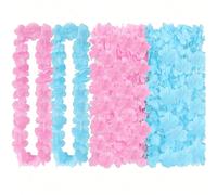 1 à 50 pièces Accessoires de couronne de fleurs pour révélation du sexe, couronnes de fleurs roses et bleues pour fête de révélation du sexe, collier de fleurs style hawaïen, coiffe sur le thème des f