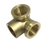 1 adaptateur de connecteur femelle 3 voies en laiton pour fixation murale | Matériau en laiton durable, robuste et résistant à l'usure, design à 3 voies, filetage femelle G1/2 en DN15 pour tube d'eau