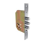 1. Amig - Serrure auxiliaire à encastrer pour portes en bois | Déplacement 20 mm et entrée : 50 mm. | Sans pêne | Acier | Chromé mat | Inclus visserie