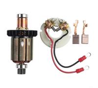 1 armature + 1 support de brosse de carbone + 2 balais de charbon compatibles avec Makita DDF458Z DF458D DHP458 BHP458 DDF458 BDF458