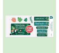 1 Autocollant Stop Pub - 5 Stickers Nominatifs et Décoratifs - Boîte aux Lettre, Sonnette et Interphone - Résistants à l'eau - Tropical