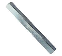 1 barre d'axe de poignée de porte carrée unie en acier massif avec finition zinc argenté pour poignées de porte et de fenêtre UPVC, bois et composite 8 mm x 60 mm