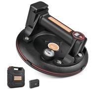 1 batterie d'aspiration électrique avec manomètre, ventouse sans fil de 20,3 cm avec affichage numérique, capacité de charge de 300 kg, transport robuste du verre de fenêtre, carrelage en céramique